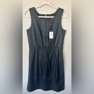 Armani Exchange Black Lace-Up Mini Dress